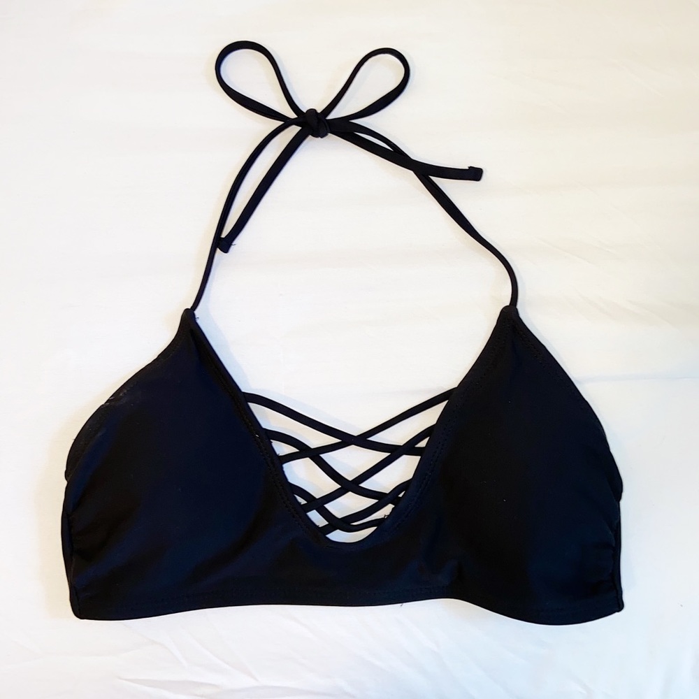 Black Target Bikini Top